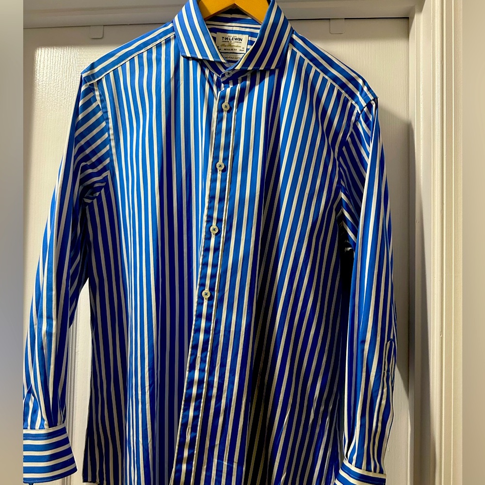 TM Lewin Blue and White pinstripe shirt